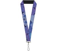 Buckle-Down Lanyard-1.0"-Vivid Floral Collage3 Blues/Purples 22" x 1" Multicolor