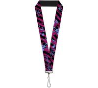 Buckle-Down Lanyard-1.0"-Voodoo Black/Pink/Blue 22" x 1" Multicolor
