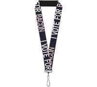 Buckle-Down Lanyard-1.0"-Vote Black/White/Bacon 22" x 1" Multicolor