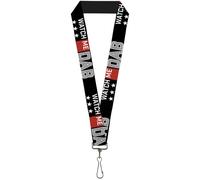 Buckle-Down Lanyard-1.0"-Watch Me Dab/Stars Black/red/White/Crackle 22" x 1" Mul