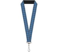 Buckle-Down Lanyard-1.0"-Wire Grid Turquoise/Gray/White 22" x 1" Multicolor