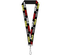 Buckle-Down Lanyard-1.0"-Yolo2 Black/red/White/Gray/Yellow 22" x 1" Multicolor