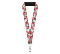 Buckle-Down Lanyard A Christmas Story Ralphie Smiling Face Plaid Red White Green