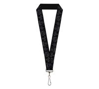 Buckle-Down Lanyard Avatar the Last Airbender Bending Elements Icons Black Gray
