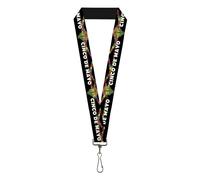 Buckle-Down Lanyard, Cinco De Mayo Cactus Papel Picado Black White Multi Color,