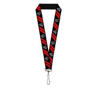 Buckle-Down Lanyard Demon Dodge Rhombus Hellcat Icons Black Red White, 22" x 1"