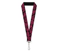 Buckle-Down Lanyard - Paisley Accessory, Paisley Black/Neon Pink, Standard