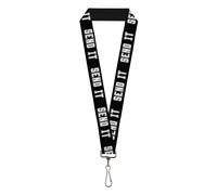 Buckle-Down Lanyard Send It Black White