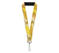 Buckle-Down Lanyard, Spots Stacked Weathered Yellows Browns, Elastic
