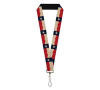 Buckle-Down Lanyard - Texas Accessory, Texas Flag Distressed Painting, Standard