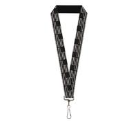 Buckle-Down Lanyard, Thin Gray Line Flag Weathered Black Grays, Elastic