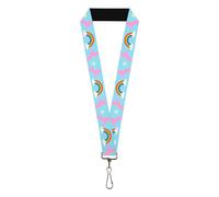 Buckle-Down Lanyard Unicorns Rainbow Star Baby Blue Pink Yellow