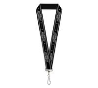 Buckle-Down Lanyard Vintage Chevrolet 1934 Bowtie Logo Stars Stripe Black Grays,