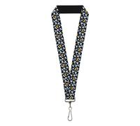 Buckle-Down Looney Tunes Lanyard, Daffy Duck Expression and Eyes Scattered Black