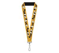 Buckle-Down Looney Tunes Lanyard, Daffy Duck Smiling Face Text Orange, Elastic
