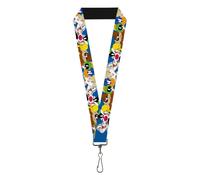 Buckle-Down Looney Tunes Lanyard, Looney Tunes Seven Character Faces Stacked Blu