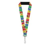 Buckle-Down Mattel Lanyard, Uno Cards Lineup Stack Multi Color, Elastic