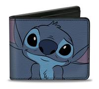 Buckle-Down Men's Bifold Wallet Lilo & Stitch, 4.0" x 3.5",WBF-PU-DYAXV