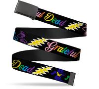 Buckle Down Men's Grateful Dead Script With Bears And Skeletons Belt 1.25" Wide