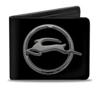 Buckle-Down Men's PU Bifold Wallet-1962 Chevrolet Impala Deer Emblem Black/Silver, Multicolor, 4.0" x 3.5"