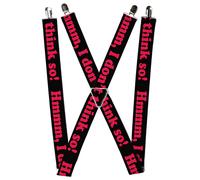 Buckle-Down mens Suspender - Hmmm Quote 1.5-Inch Wide Regular Red