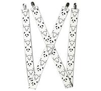 Buckle-Down Men's Suspender - Panda 1.5-Inch Wide Regular White