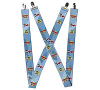 Buckle-Down Men's Suspender - Penguins 1.5-Inch Wide Regular Blue