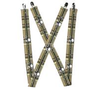 Buckle-Down Men's Suspender - Skulls 1.5-Inch Wide Regular Brown