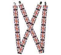 Buckle-Down Men's Suspender - United Kingdom 1.5-Inch Wide Regular Red