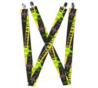 Buckle-Down Men's Suspender - Zombies 1.5-Inch Wide Regular Yellow