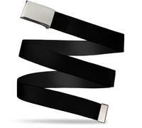 Buckle Down Men's Web Belt Black 1.25" 1.5" Wide - Fits Waist Up to 42" Black