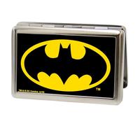 Buckle-Down Metal Wallet-Batman Fcg Black/Yellow 4.0" x 2.9" Multicolor