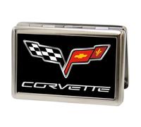 Buckle-Down Metal Wallet-C6 Fcg Black 4.0" x 2.9" Multicolor