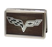 Buckle-Down Metal Wallet - C6 Marquetry Black Walnut/metal Accessory 4.0" x 2.9"