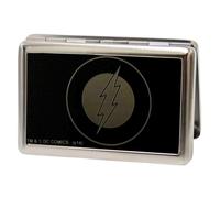 Buckle-Down Metal Wallet-Flash Logo Reverse Brushed 4.0" x 2.9" Multicolor