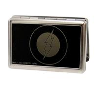 Buckle-Down Metal Wallet-Flash Logo Reverse Brushed 4.0" x 2.9" Multicolor