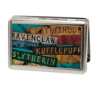 Buckle-Down Metal Wallet-Hogwarts House Banners Stacked Fcg 4.0" x 2.9" Multicol