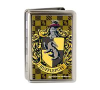 Buckle-Down Metal Wallet-Hufflepuff Crest Fcg Golds/Black 4.0" x 2.9" Multicolor