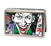 Buckle-Down Metal Wallet-Joker Face W/Pistol Close-up Fcg 4.0" x 2.9" Multicolor