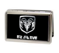 Buckle-Down Metal Wallet-Ram Logo Fcg Black/Silver One Size Multicolor