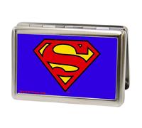 Buckle-Down Metal Wallet-Superman Fcg Blue 4.0" x 2.9" Multicolor