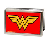 Buckle-Down Metal Wallet-Wonder Woman Logo Fcg Red 4.0" x 2.9" Multicolor