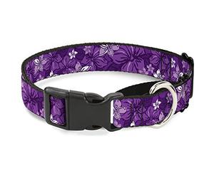 Buckle-Down MGC-W30877-M Collage Hibiscus Collage Purple Shades Martingala Collare per cani, Medio