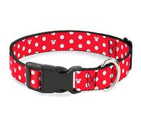 Buckle Down Minnie Mouse Pois/Mini Silhouette Rosso/Bianco plastica Clip Collare
