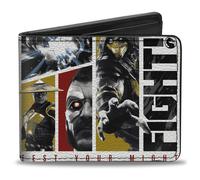 Buckle-Down Mortal Kombat Wallet, Bifold, Mortal Kombat Fight Character Pose Blo