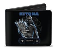 Buckle-Down Mortal Kombat Wallet, Bifold, Mortal Kombat Kitana Steel Fan Pose wi