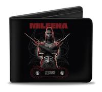 Buckle-Down Mortal Kombat Wallet, Bifold, Mortal Kombat Mileena Sais Pose with K