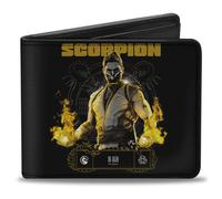 Buckle-Down Mortal Kombat Wallet, Bifold, Mortal Kombat Scorpion Pose and Face B