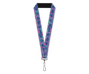 Buckle-Down Nerf Lanyard, Nerf Logo and Icon Camo Blues Pinks, Elastic