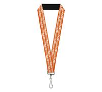 Buckle-Down Nerf Lanyard, Nerf Text Stripe Orange White, Elastic